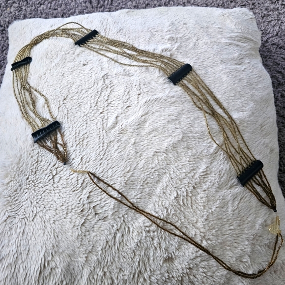 None Accessories - Vintage Artisian  Gold Beaded Belt {Bx24}